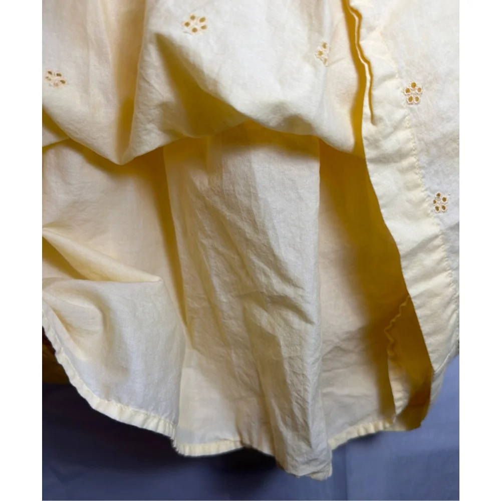 Gap Kids Eyelet Ruffle Sundress Summer Dress Size Small Butter Yellow Feminine